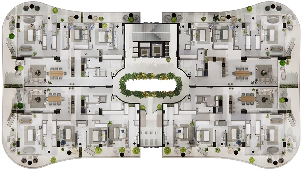 Planta arquitectónica del nivel 12 de Ikonic Tower